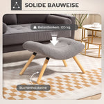 Footstool, Upholstered Stool, 120 kg Load Capacity, Light Grey