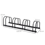 Bike Rack, 5 Bikes, Weatherproof, Steel, Black