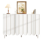 Sideboard, Wave Doors, Handleless, Adjustable Shelves, White