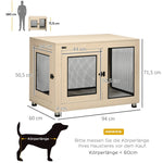 Dog Crate, Lockable, 2 Doors, Natural + Black
