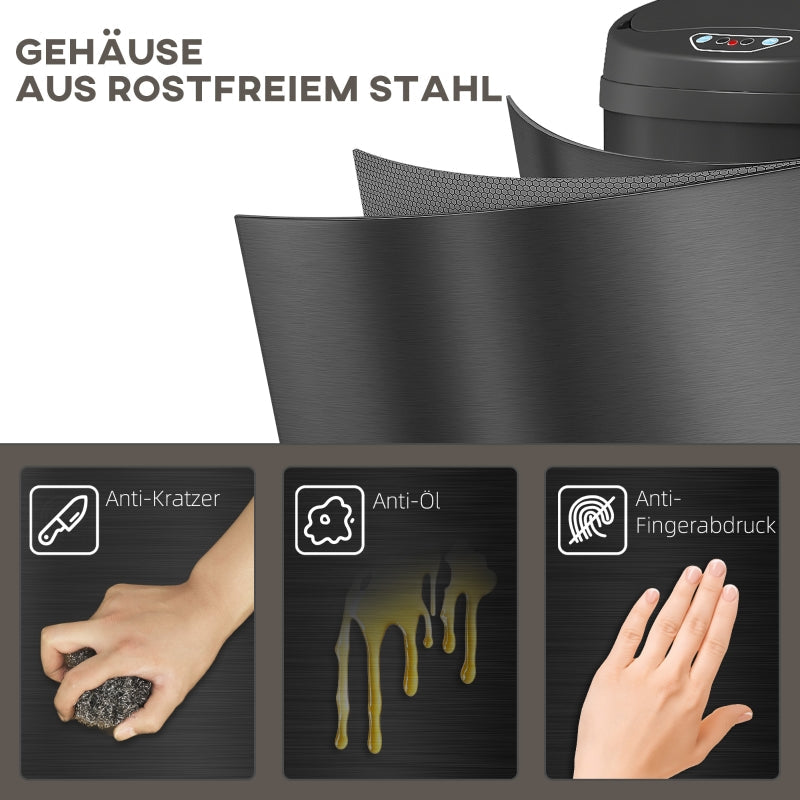 Sensor Waste Bin, 30L Touchless Soft-Close, Stainless Steel