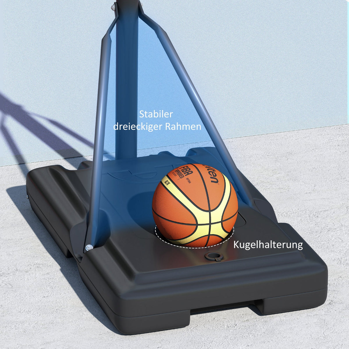 Outdoor Basketball Hoop, Adjustable Height, Shatter-Proof Backboard, Adults
