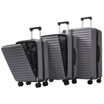 Three-piece Luggage Set - Front-opening, Cup Holders, TSA Lock, 360° Wheels, ABS Material