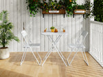 Outdoor 3-Piece Foldable Bistro Set, 2 Chairs & 1 Table, White