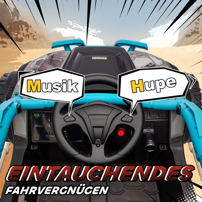 Electric Off-Road Vehicle for Children with Remote Control and LED Lights, Blue