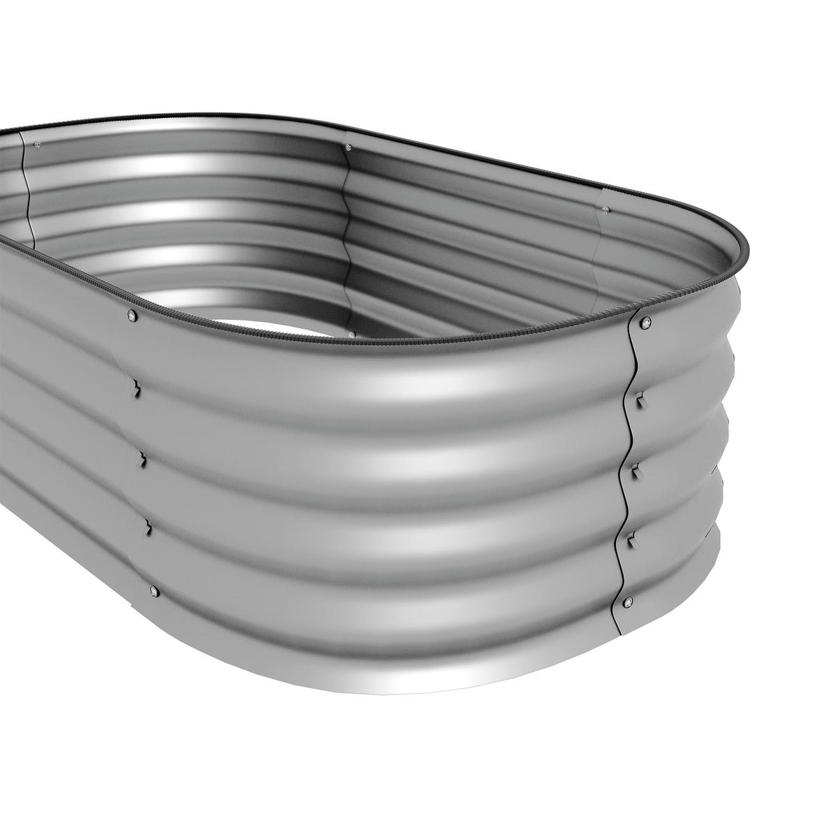 Metal Raised Garden Bed Planter Box 105x62x30cm Open Bottom Silver