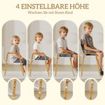Children's Chair Set Wooden Non-Slip Height Adjustable, White