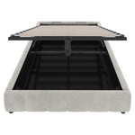 Upholstered Bed, 140x200cm, LED Light, Hydraulic Floating, Beige