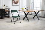 Padded Folding Chairs, 2 Pack with Cushion and Upholstered Seat, Green