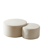 Coffee Table Set, 2-Piece Upholstered Round for Living Room, Foam