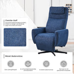 022 Recliner Chair, Comfortable with Reclining Function, Footrest, Swivel, Chenille, Blue