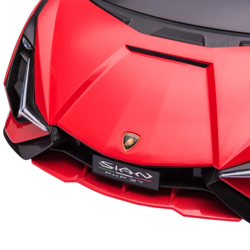 Lamborghini SIAN Ride-On Car with 12V Electric SUV and Remote Control, Red Metal