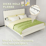 Upholstered Bed 160x200cm with Soft Headboard & Mattress, Beige