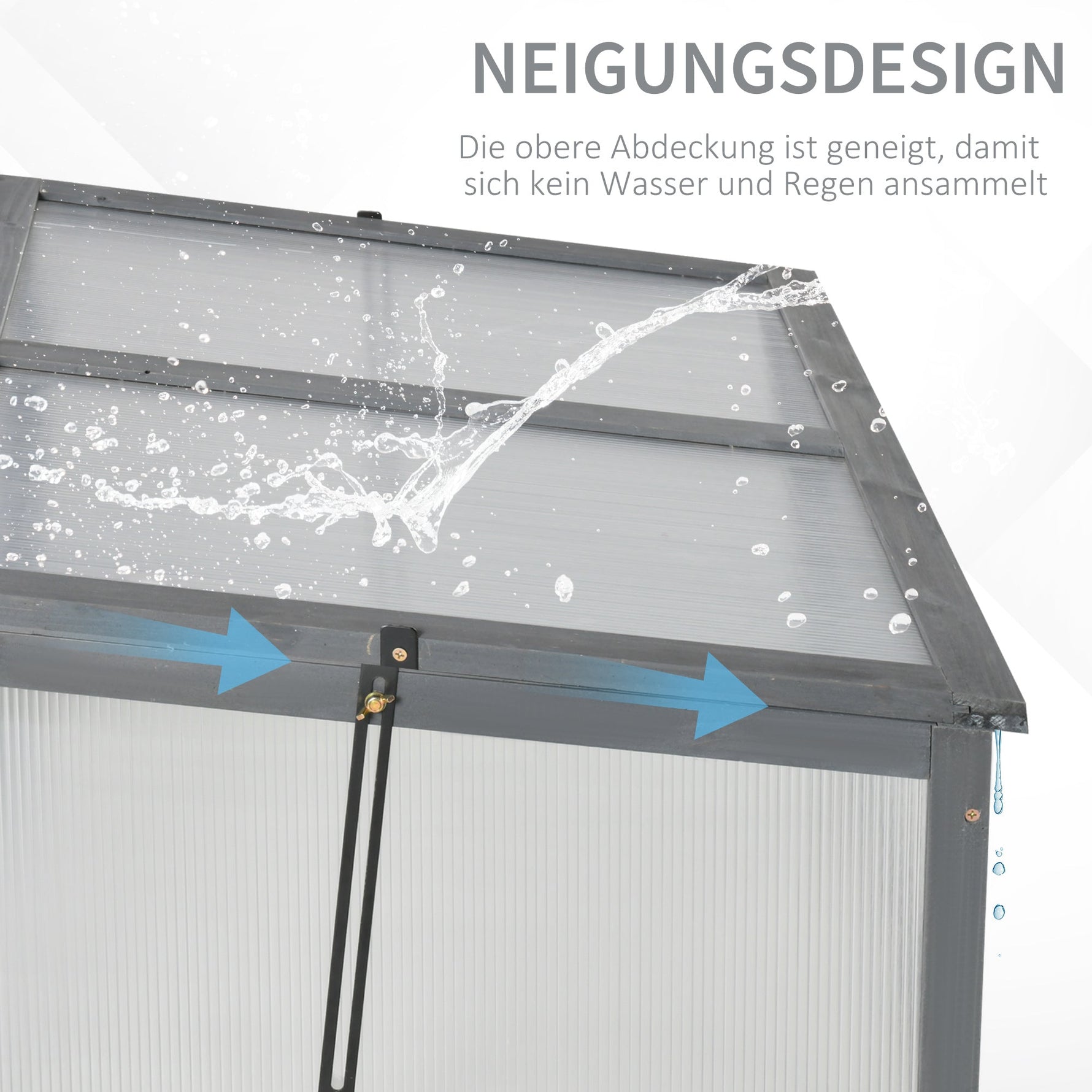 Wooden Cold Frame, Mini Greenhouse, UV Protection, Grey