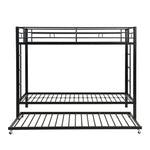 Bunk Bed 90x200cm with Pull-Out Bed Safety Railings EN747 Certified - Black Iron Frame