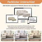 Sofa, Modern LED Combination with Cloud-Like Seating, 3-Seater + Ottoman, Modular L-Shaped