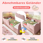 Upholstered Daybed Sofa Bed 90x190cm Pull-out Slatted Base, Pink Velvet