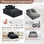 Luxury Cord Sofa, Multifunctional Sofa Bed Space-Saving, Grey