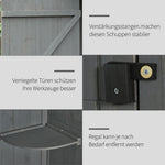 Garden Shed with Shelves, Asphalt Roof, Window 77x54.2x179cm, Wood Grey+Green
