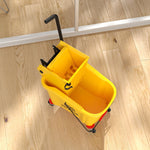 Cleaning Cart - 36 Liter, Mop & Handle - Yellow