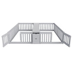 Kids Wooden Bed 90x200cm with Drawer & Safety Rail, Grey
