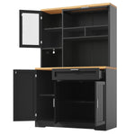 Tall Display Cabinet LED Lighting 104x40x180cm White/Black