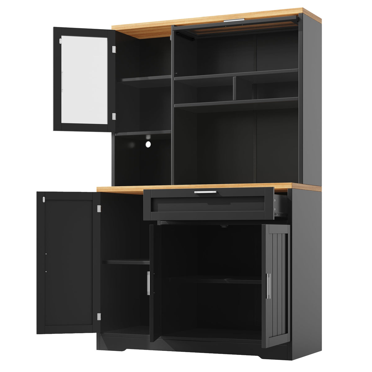 Tall Display Cabinet LED Lighting 104x40x180cm White/Black
