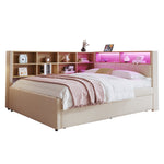 Sofa Bed 140x200 Pull-out Bed USB Storage Beige