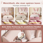 Children's Bed 90x190cm with Storage & Bedside Table, Pink Velvet