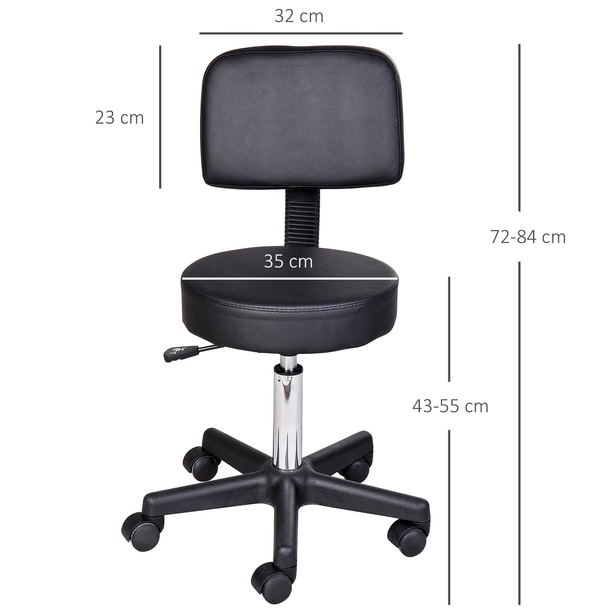Rolling Stool Swivel Work Cosmetic Professional Salon