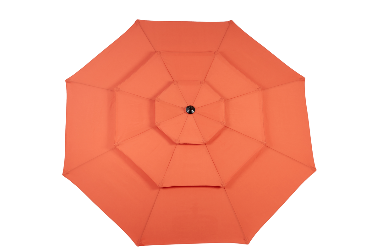 Outdoor Umbrella, 14.8 Ft Double Sided Rectangular Large with Crank, Orange