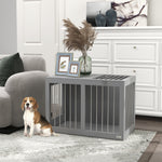 Dog Cage, 2 Doors, Lockable, Steel Mesh, Grey