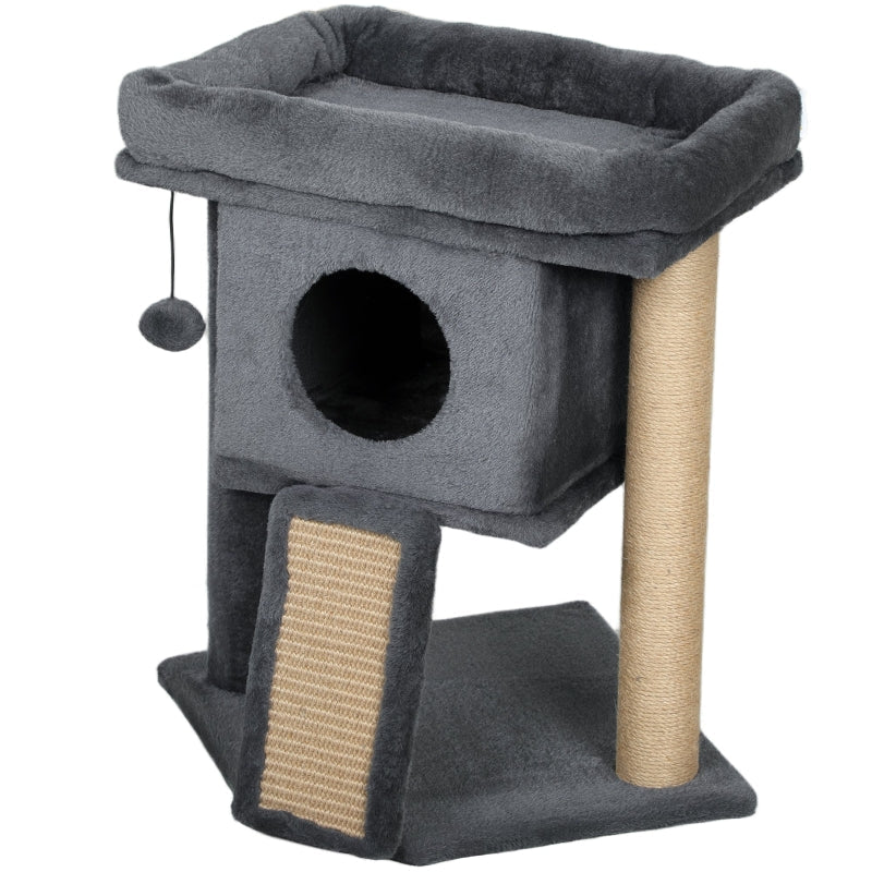 Cat Tree, Jute Scratching Mat, Resting Platform, Play Ball, Cat House, Beige