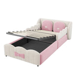 Children's Upholstered Storage Bed 90x200 with Cushions, Velvet