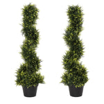 Artificial Cedar Trees Set of 2, Large 90cm Spiral Plant for Decoration, Plastic