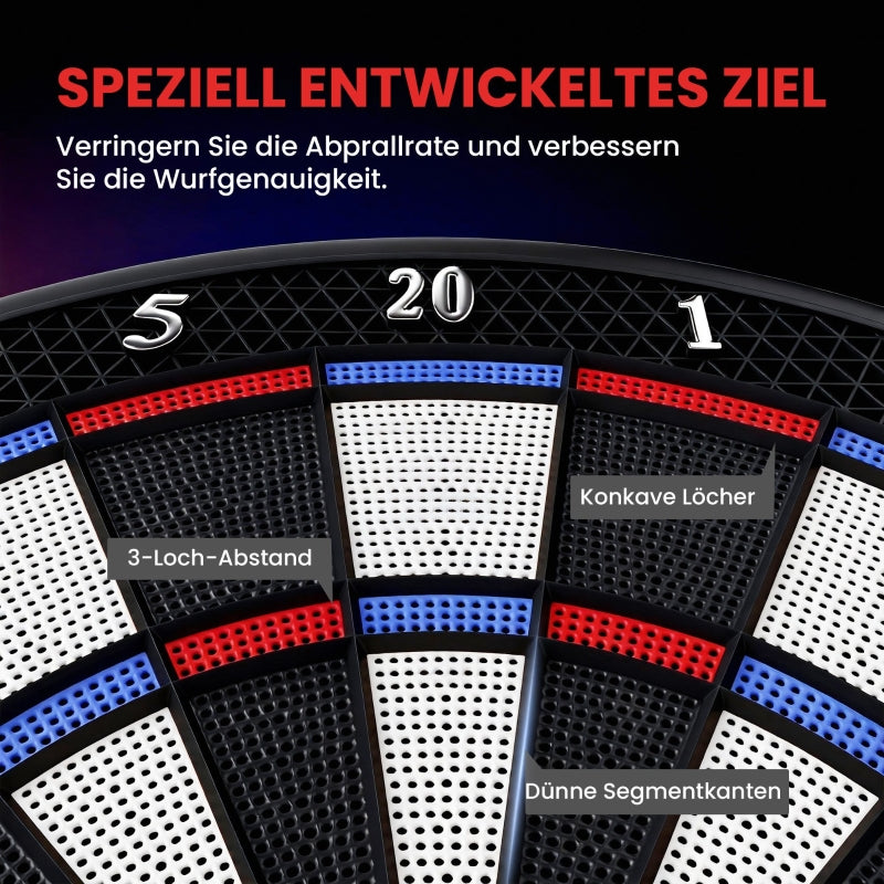 Electronic Dartboard with LCD Display and 6 Dart Sets for 1-8 Players, Multicolored