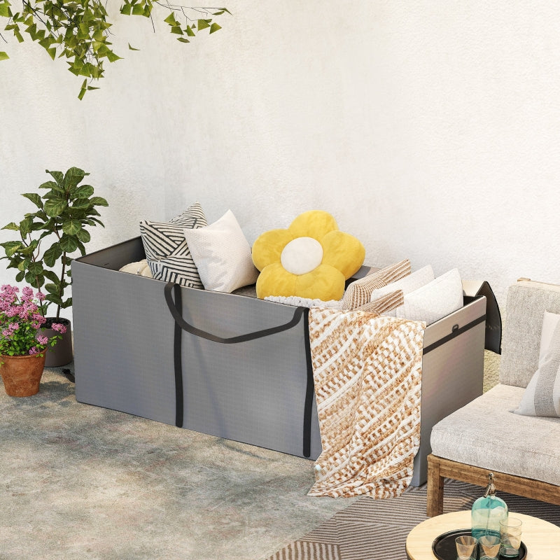 Garden Cushion Storage Bag, Waterproof UV-Resistant 600D Oxford Light Gray