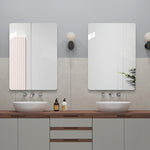 Frameless Bathroom Mirror 50x70 cm, Rounded Corners, Silver Glass