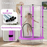 Children's Trampoline Ø140 cm, Indoor with Safety Net, Rubber Rope, Purple
