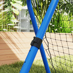 Football Rebounder, Foldable Adjustable Goal Kicker, Metal Blue