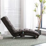 Relaxation Lounger with Vibration Function and Side Pockets, Bagcloth and Metal