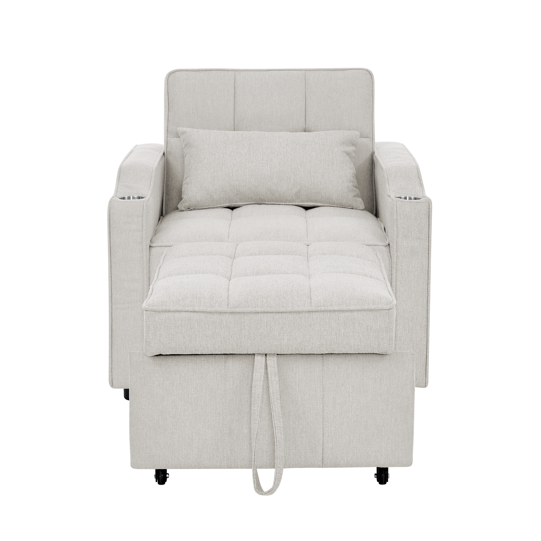 3-in-1 Sofa Bed Slide-to-Transform USB Charging - Beige