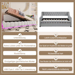 Daybed 90x200cm LED Hydraulic Storage USB White Imitation Fleece