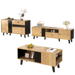Living Room Furniture Set - Coffee Table, TV Cabinet & Sideboard, Modern, Wood & Black