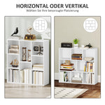 Bookcase, 8-Tier Standing Storage Shelf, White