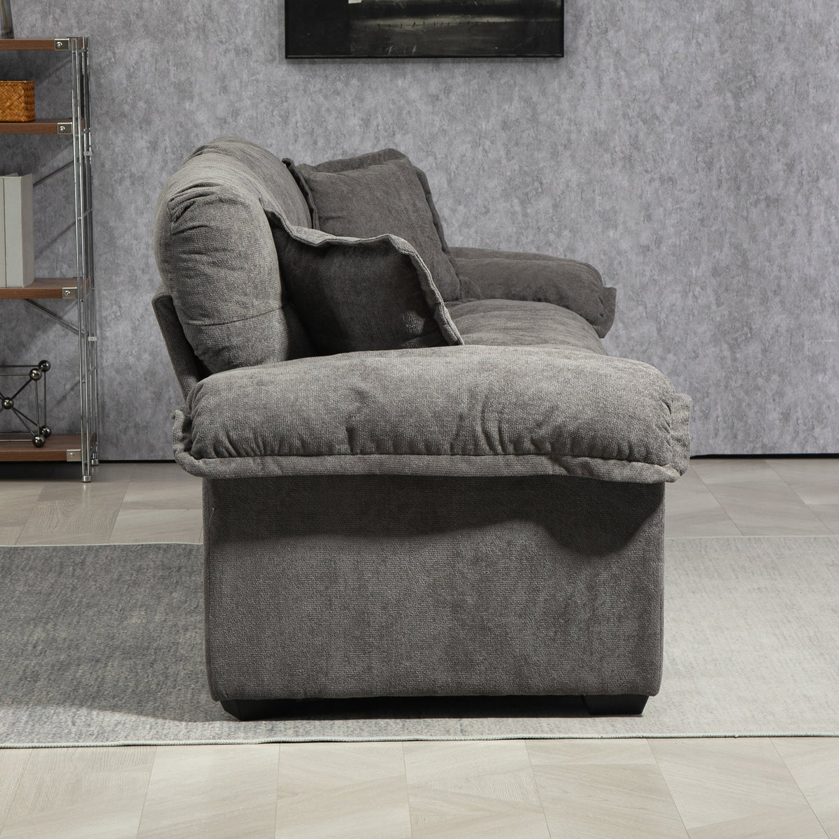 213 cm Two-Seater Sofa with Double Layer Cushions and Memory Foam, Chenille