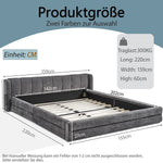Double Bed 140x200cm Comfortable Backrest Chenille - Dark Grey