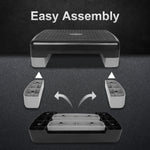 Fitness Step Platform Aerobic Stepper, 45.72cm Height Adjustable 10.16-15.24cm, Grey