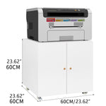 Metal Printer Stand - Mobile Storage, Adjustable Shelf, File Cabinet - White