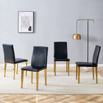 Minimalist Dining Chairs Set of 4, European Lightweight Luxury Style, Black and Gold